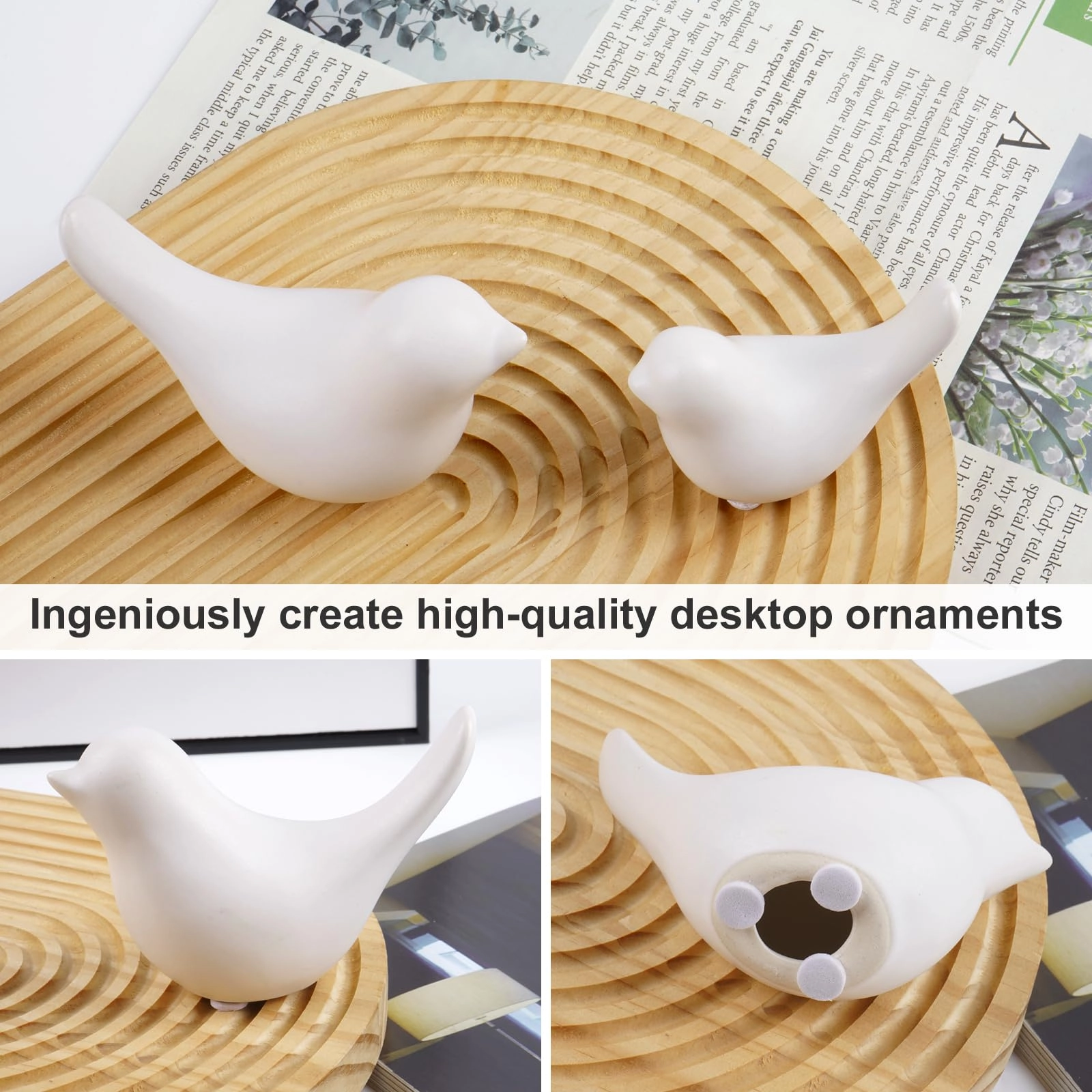 White Birds Statues - Ceramic