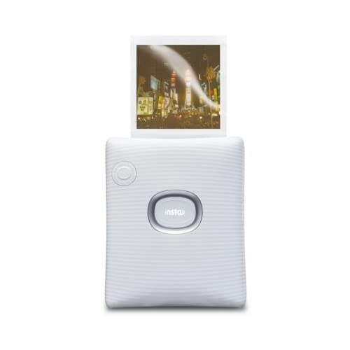 INSTAX Square Link + INSTAX Square Instant Film - 10 Exposures Rainbow + Microfiber Cleaning Cloth