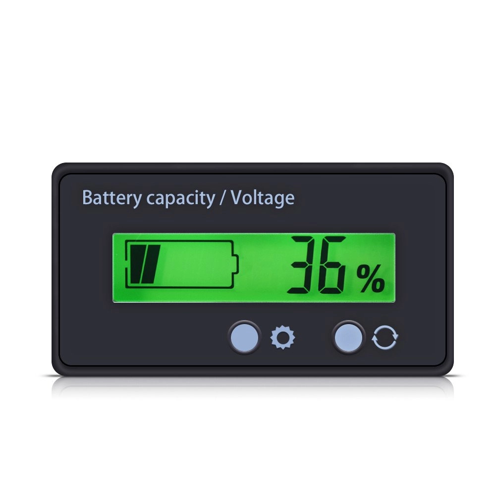 POOWO Battery Capacity Voltage Meter - LCD Digital Waterproof