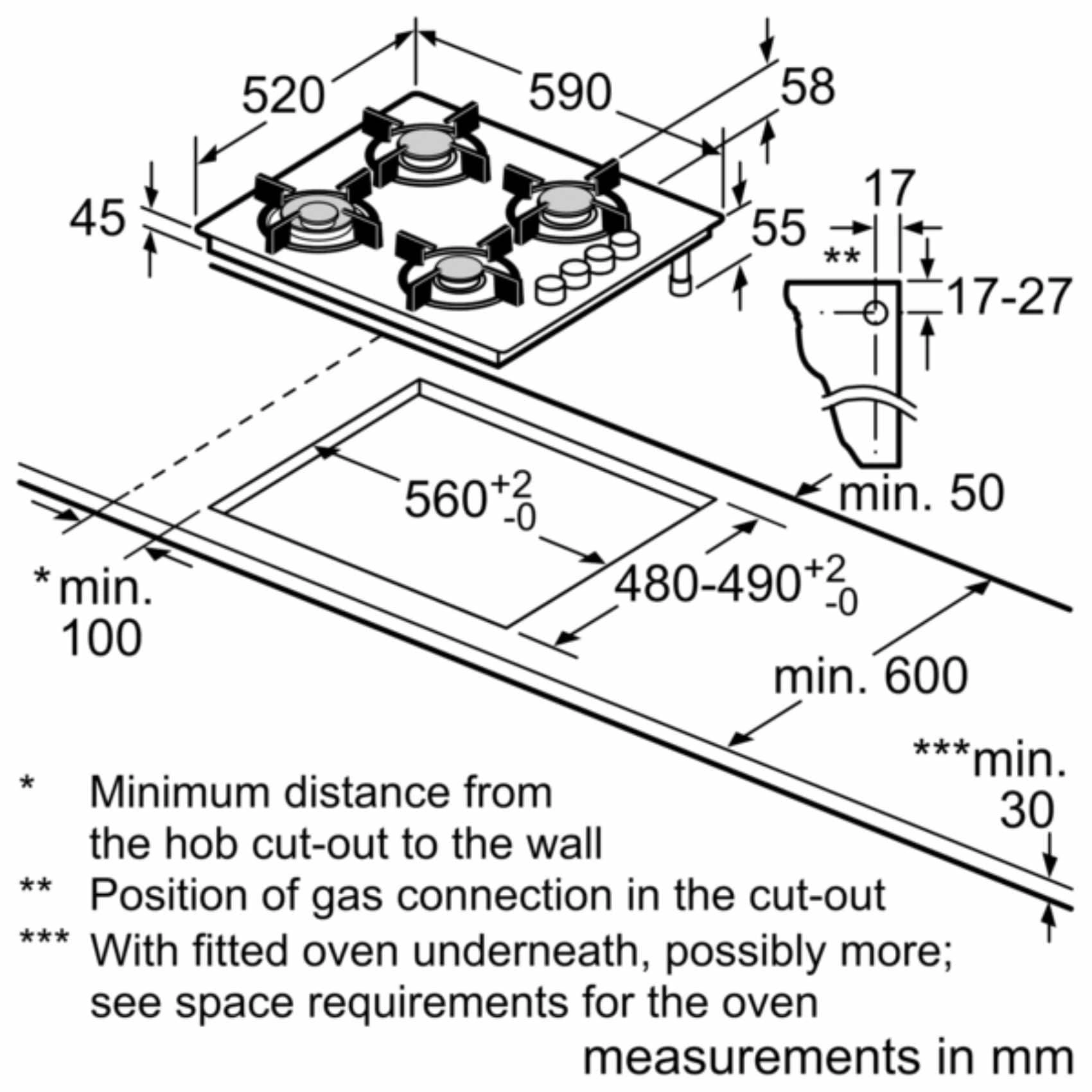 EO6C6PO12M Gas hob