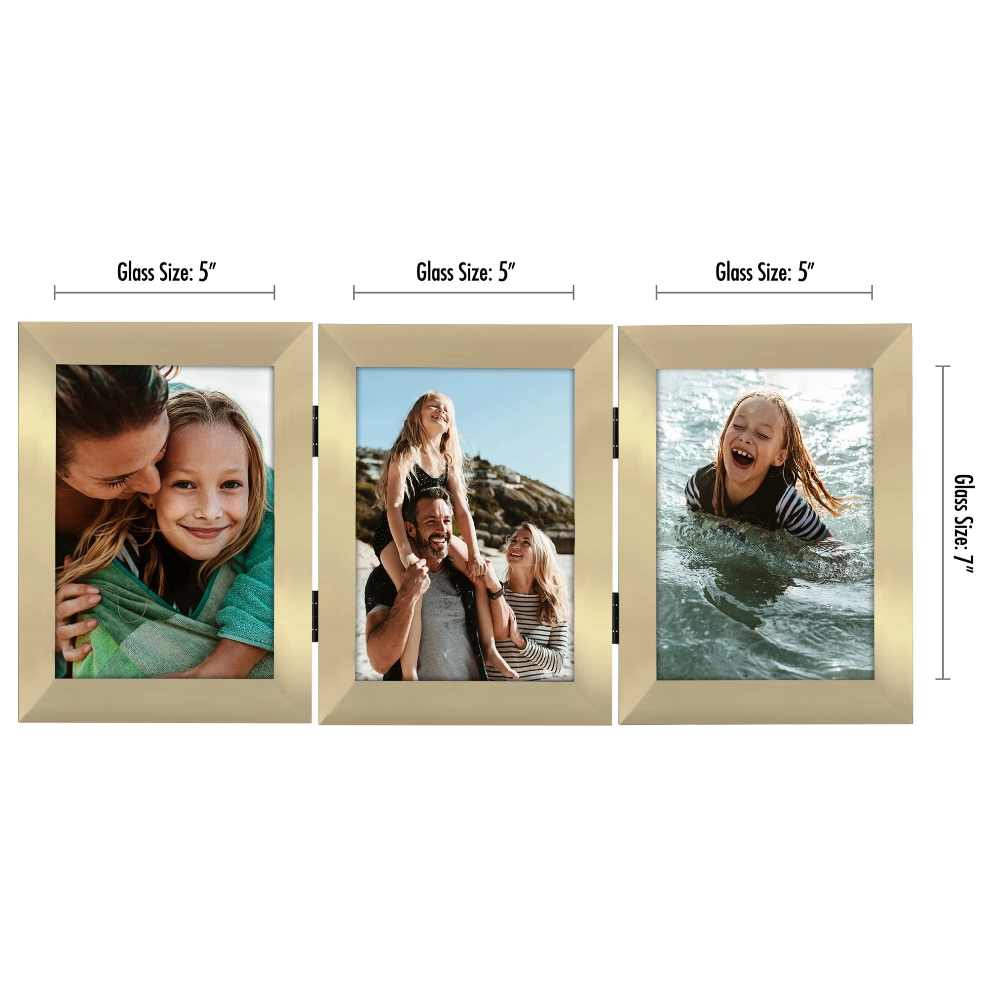 Hinged 3 Picture Frame - 5X7
