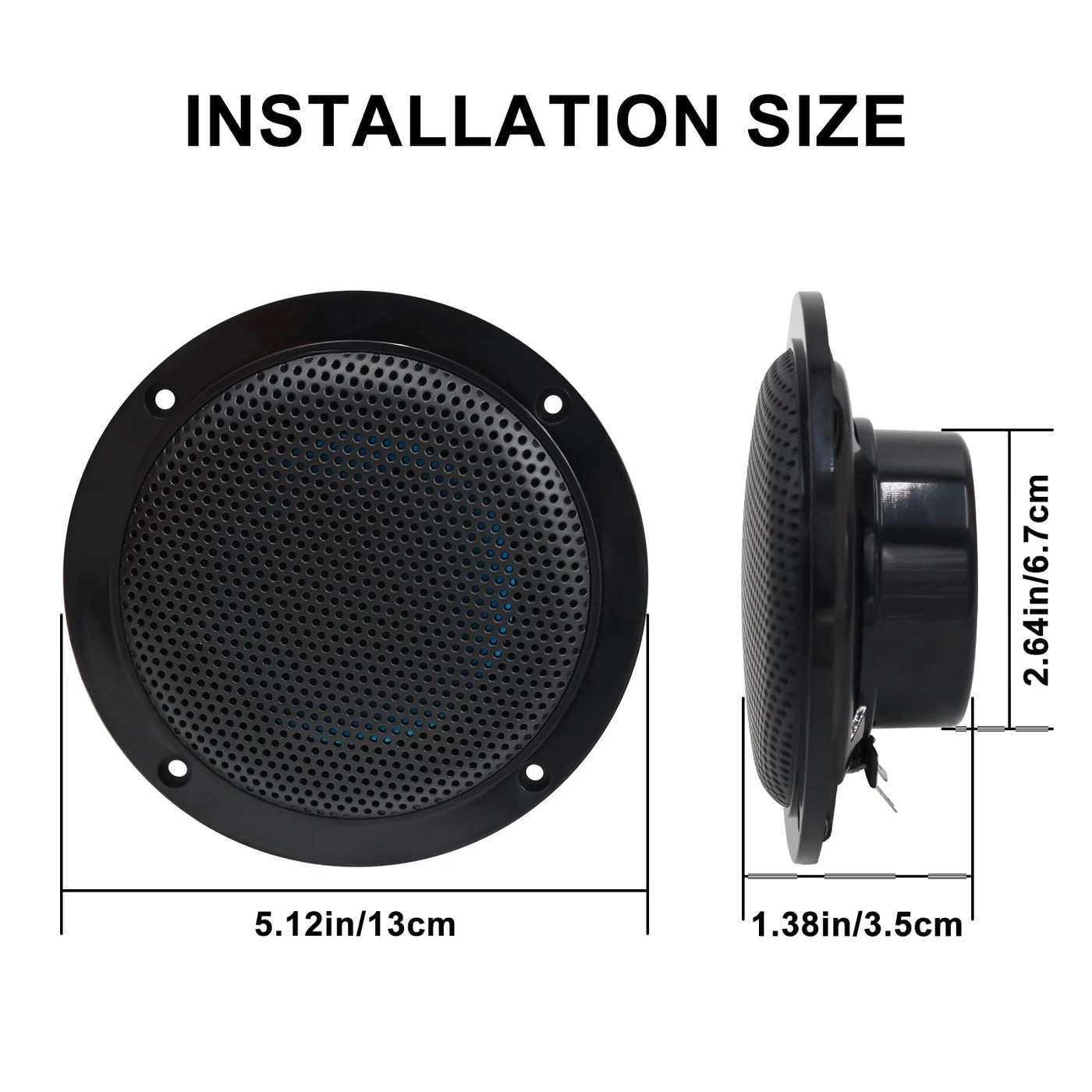 Marine Ceiling Flush Wall Mount Speakers - 4 Inches 160Watts
