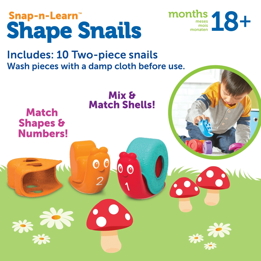 Snap-N-learn Shape Snails - 18m+ 20 pieces