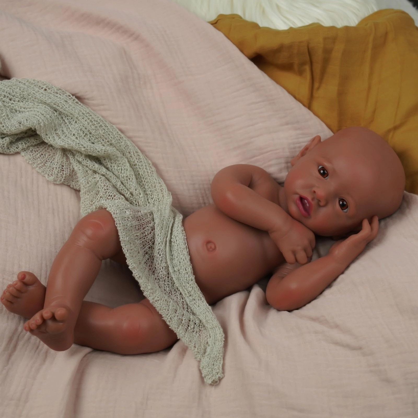 BABESIDE Saskia Reborn Baby Doll - 16 inch Silicone