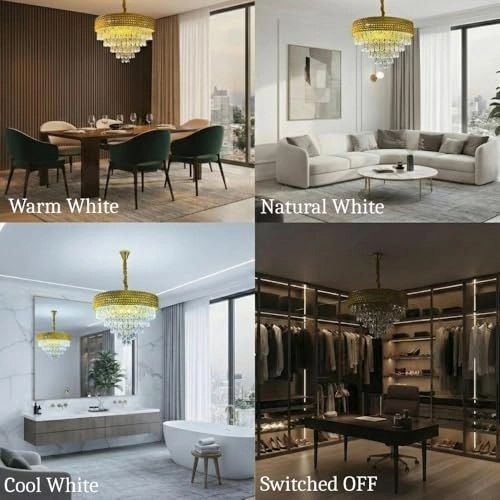 Crystal Chandelier - White Warm White Natural White