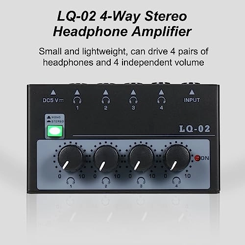 4-channel Stereo Headphone Amplifier - Ultra-compact Mono & Stereo Switch