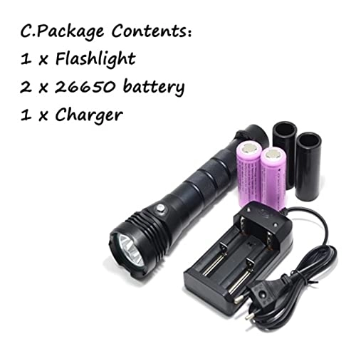 Diving Flashlight - 8000 lumens 3x XM-L L2 LED