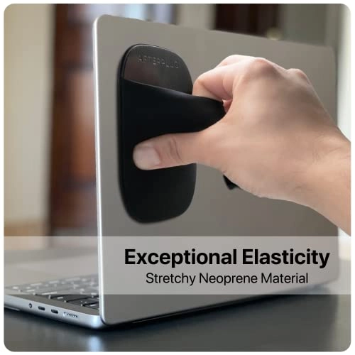 Stick-On Mouse Pouch - Adhesive Holder Compatible with Apple Magic Mouse 1 & 2 Black