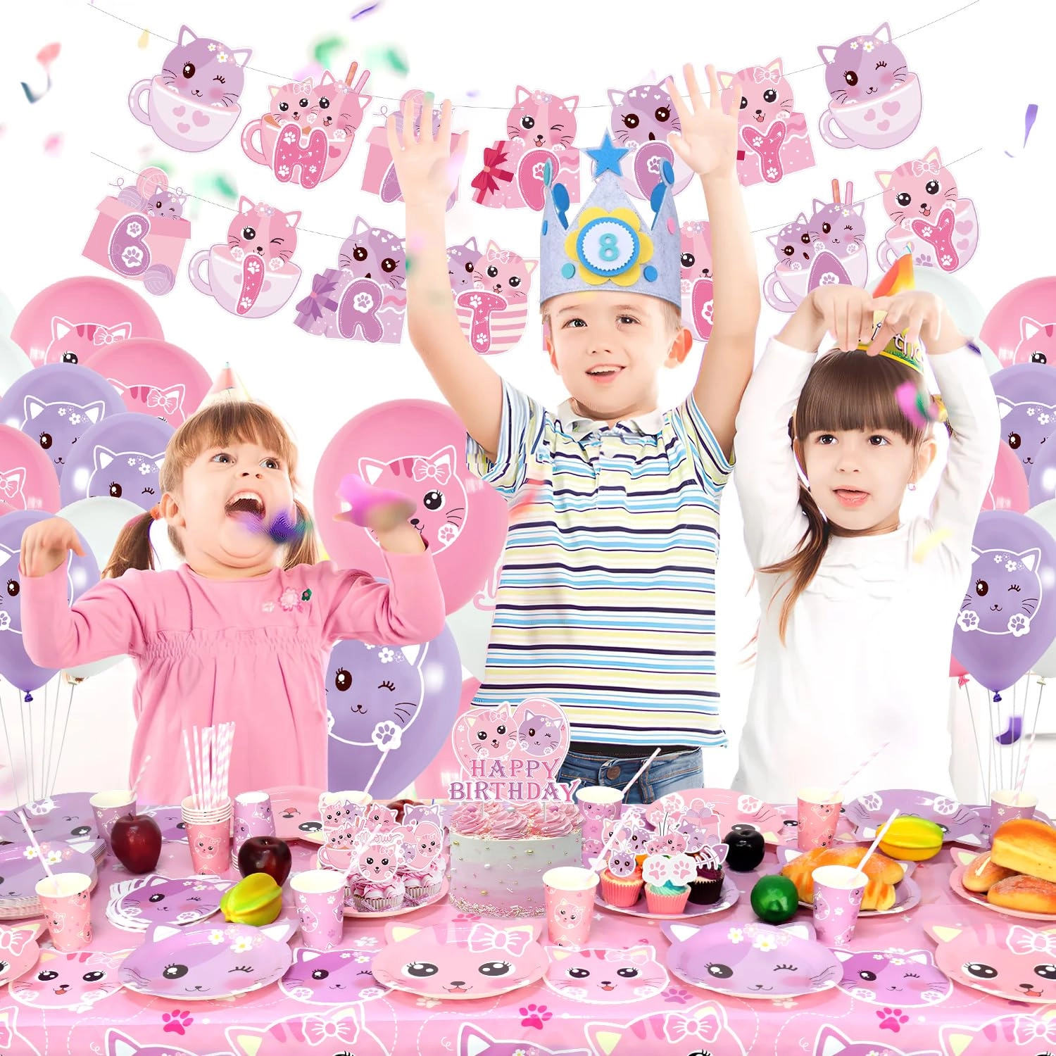 Cat Birthday Party Supplies Set - 20 piece(s) Birthday