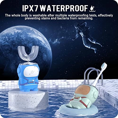 Ultrasonic Kid's U-Shaped Electric Toothbrush - IPX7 Waterproof Five Cleaning Modes 60S Smart Reminder
