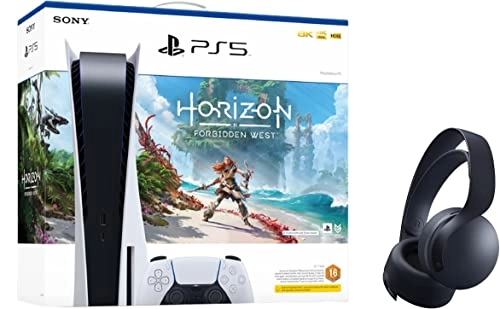 PS5 - Disc Console + Horizon Forbidden West - Voucher + Pulse 3D Headset - Black