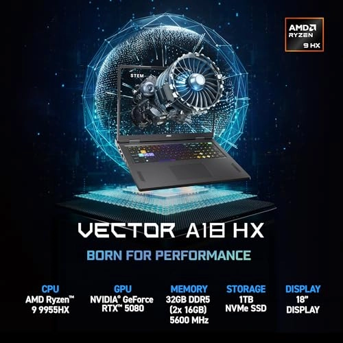 Vector A18 HX 9S7-182L84-274 - 18'' Ryzen 9-9955HX 32GB 1TB SSD
