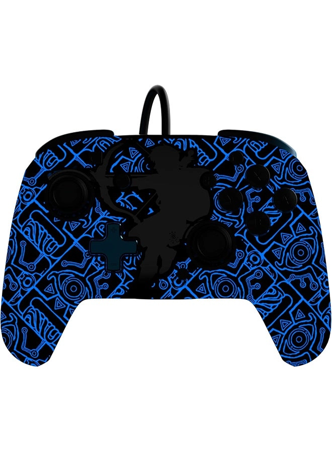 Nintendo Switch Sheikah Shoot Rematch Glow Wired Controller Black/Blue