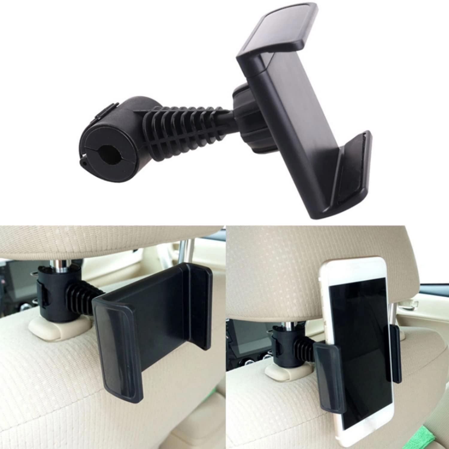 SKEIDO 360 Degree Rotating Car/Truck Back Seat Headrest Phone Mount Holder