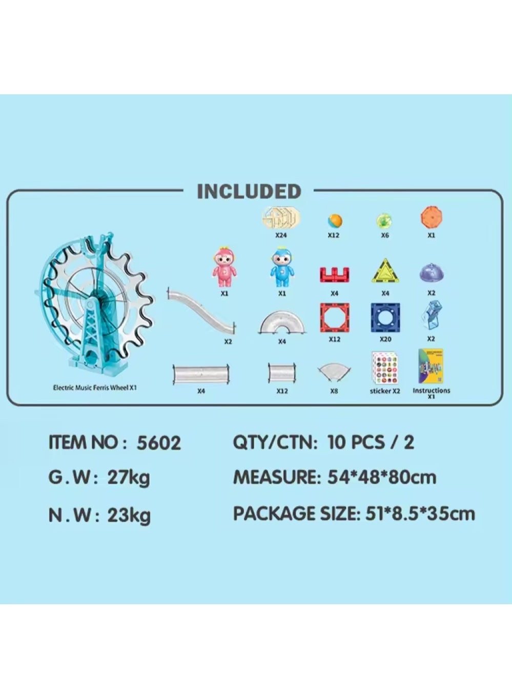 Magnetic Building Blocks - 120 pcs