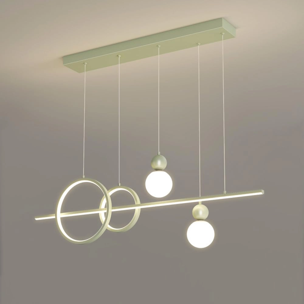 SPDZ-JQ Mid Century Globe Linear Chandelier - 48W LED Green