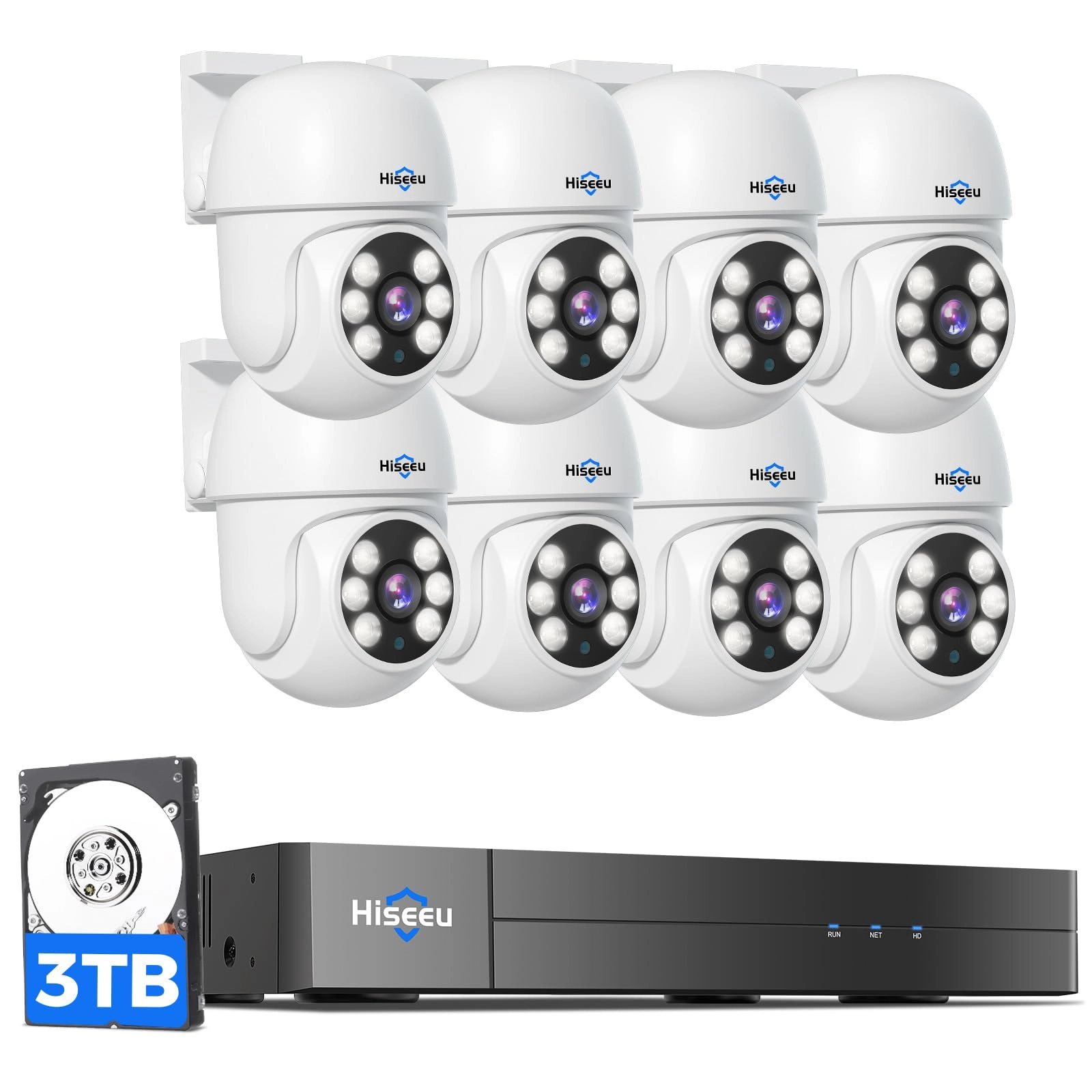 Hiseeu 3K Outdoor Wired Security Camera System - 8CH 5MP
