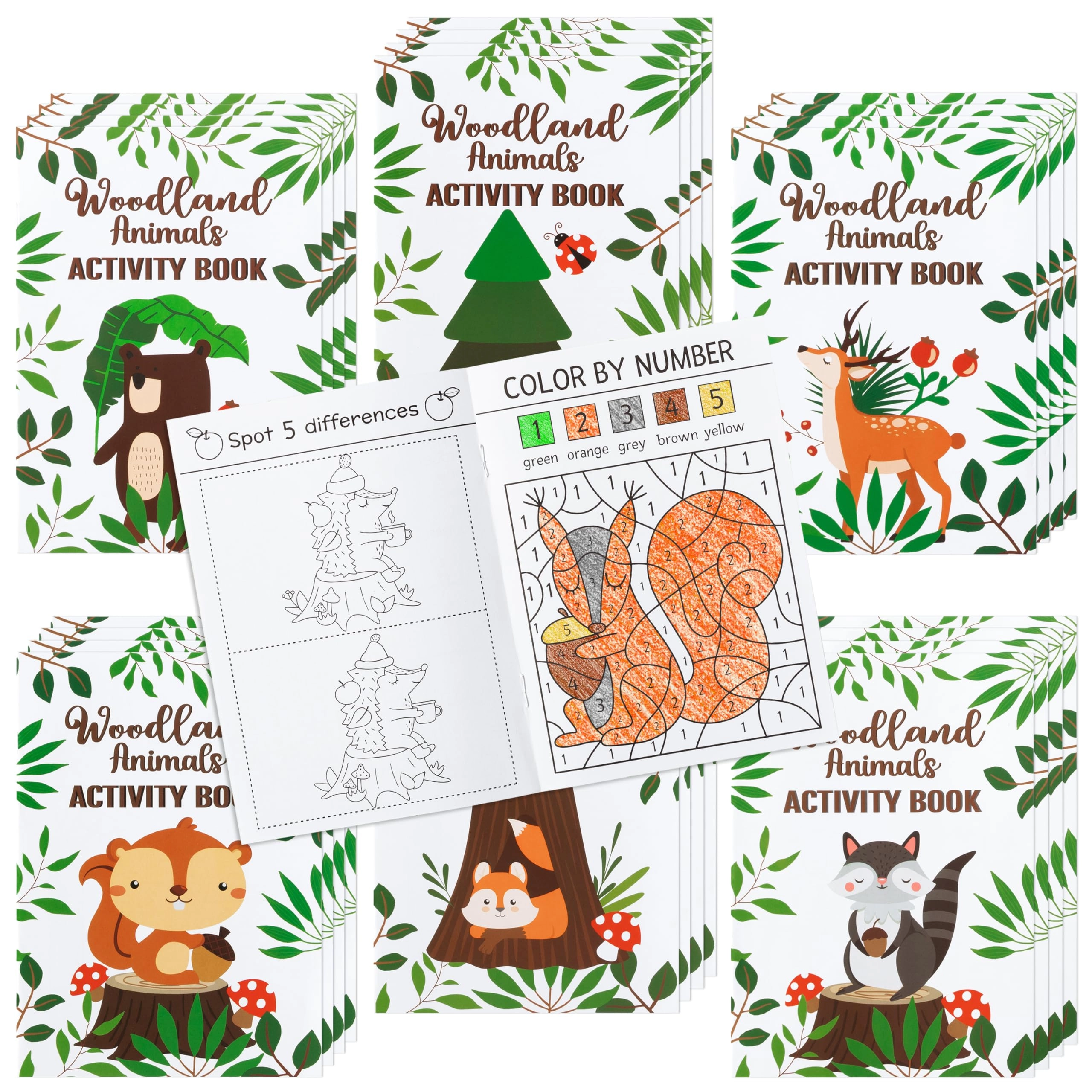 dvbonike Woodland Animals Activity Book - 24 pcs