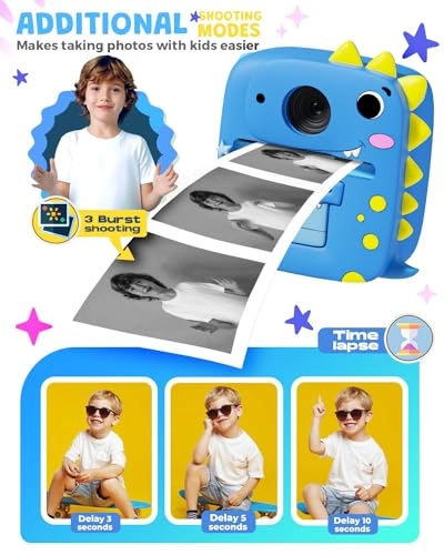 Kids Camera Instant Print - 12MP 1080P 2.4" Screen