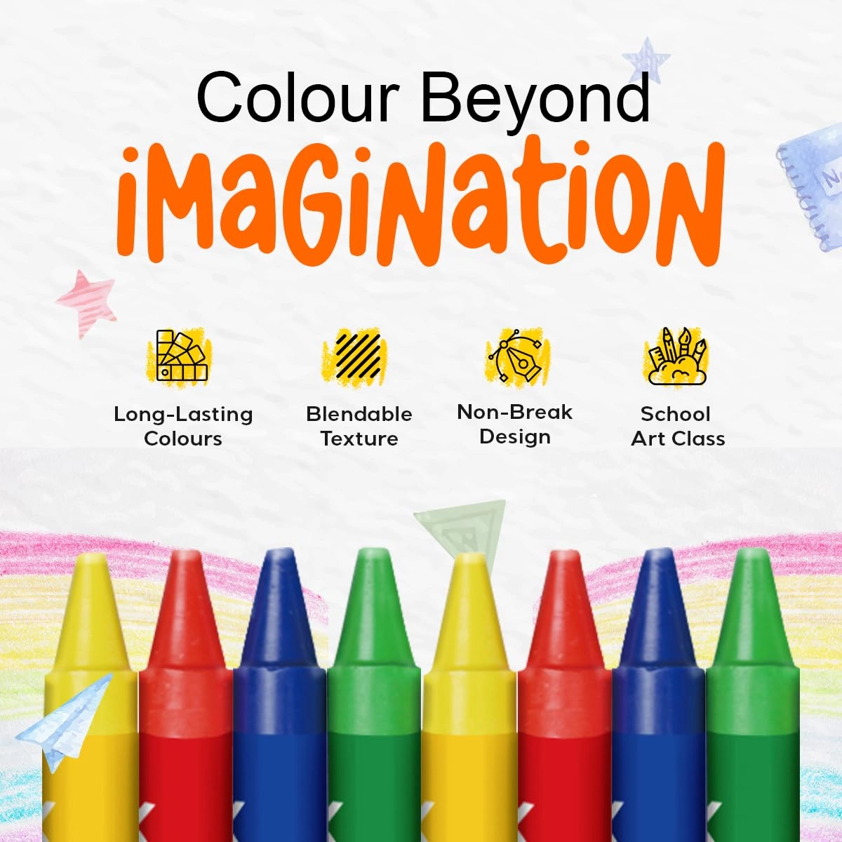 Wax Crayons - 8.0 Count