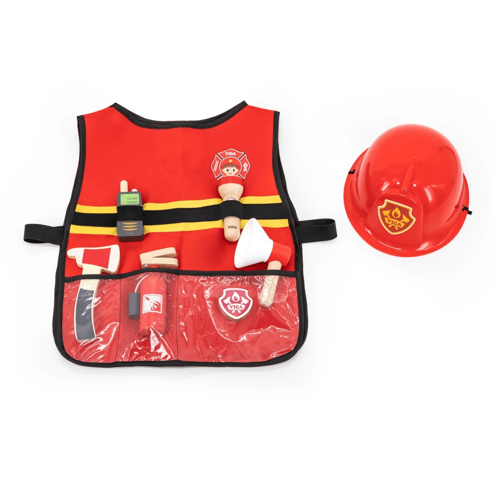 Firefighter Role Play Set - Wooden 8 pcs (29464294-44714)