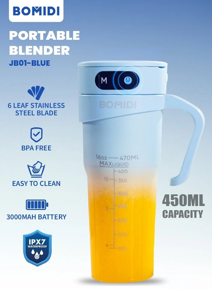 BOMIDI JB01-Blue - Cordless Type-C Charging IPX7 Waterproof