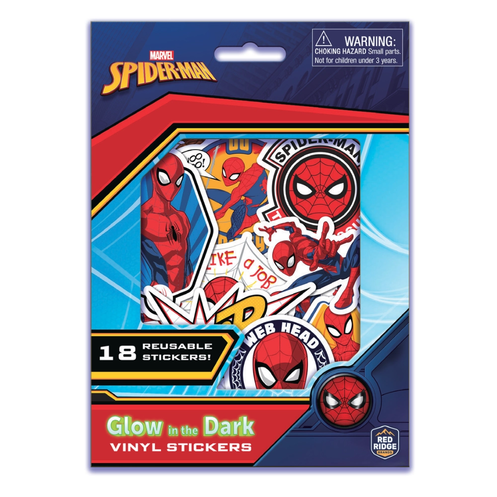 Marvel Spider Man Glow-in-the-Dark Vinyl Stickers - Vinyl 18pcs