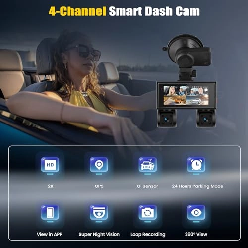 Car Dashcam - 2K+3*1080P