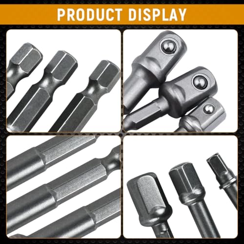 Drill Bit Adapter Set - 8PCS 1/4" 3/8" 1/2-Inch Hex Shank