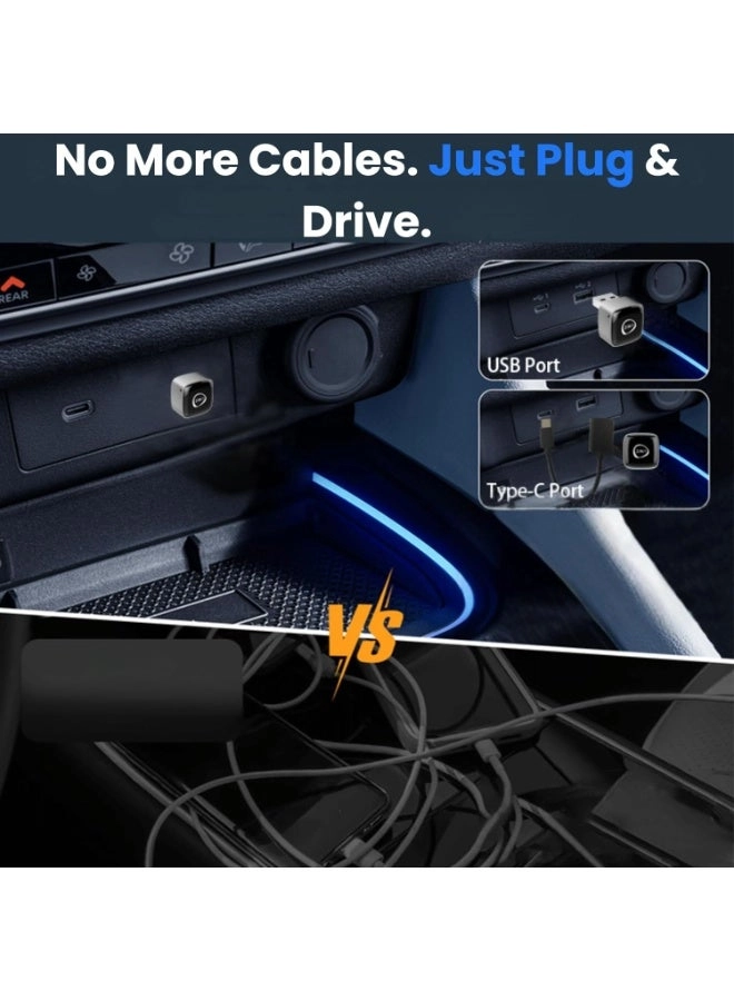 CarPlay Wireless Adapter - 2-in-1 Wireless Plug & Play