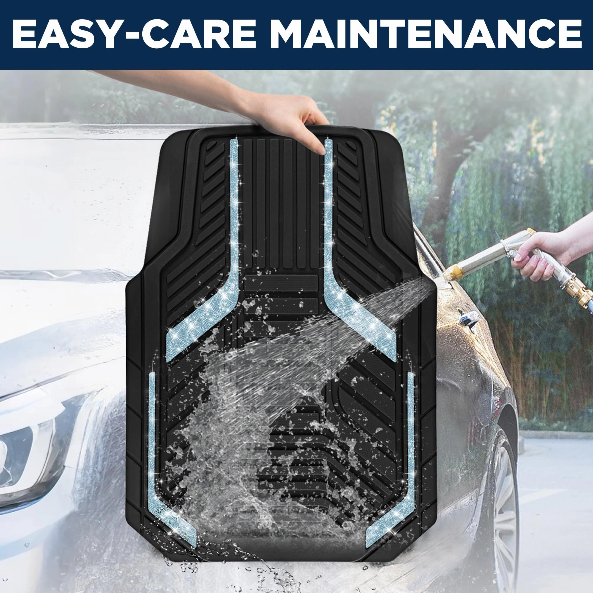 Heavy Duty Rubber Floor Mats - Pink Universal Fit