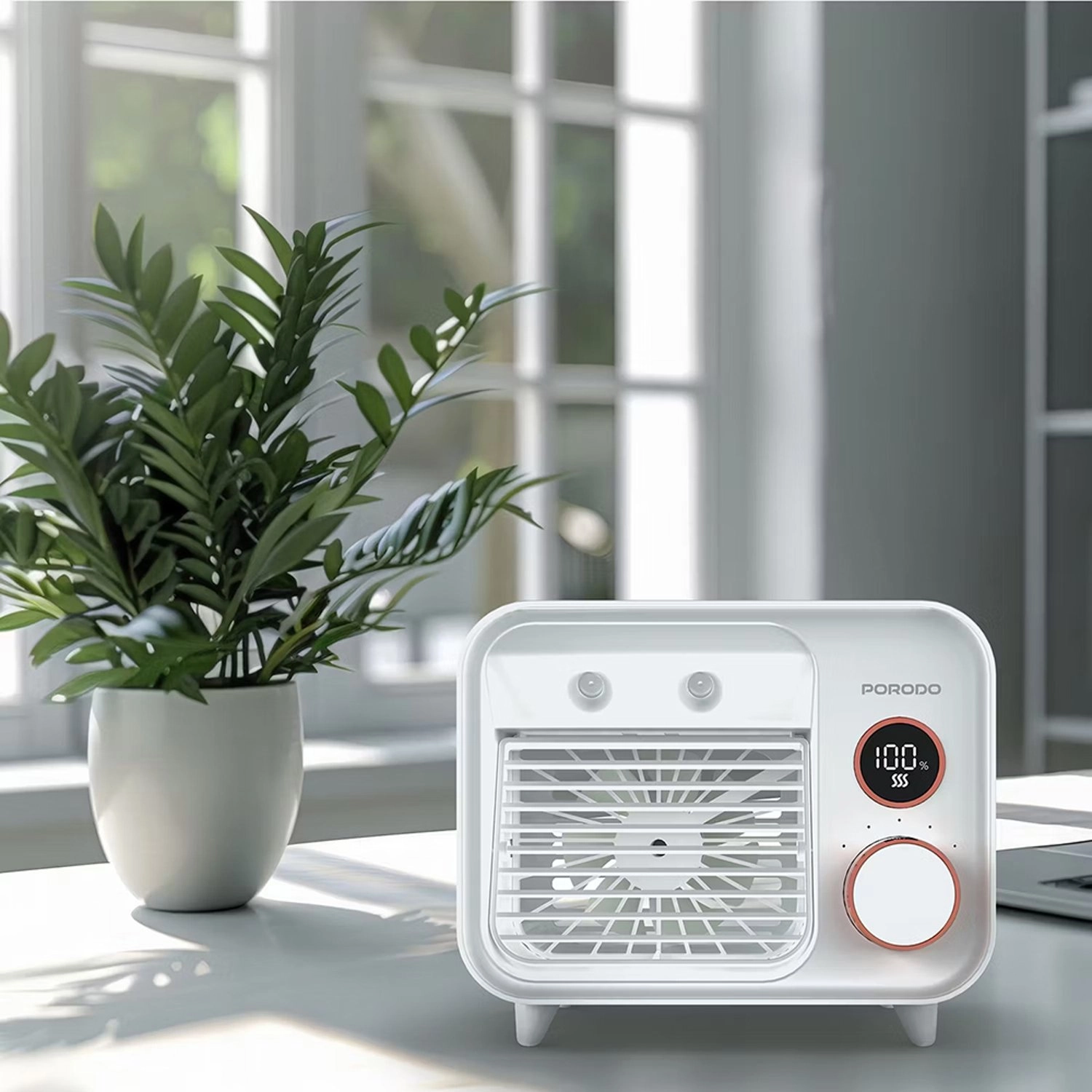 2-In-1 Mist Fan - 2000mAh 100-Level Speed Digital Display