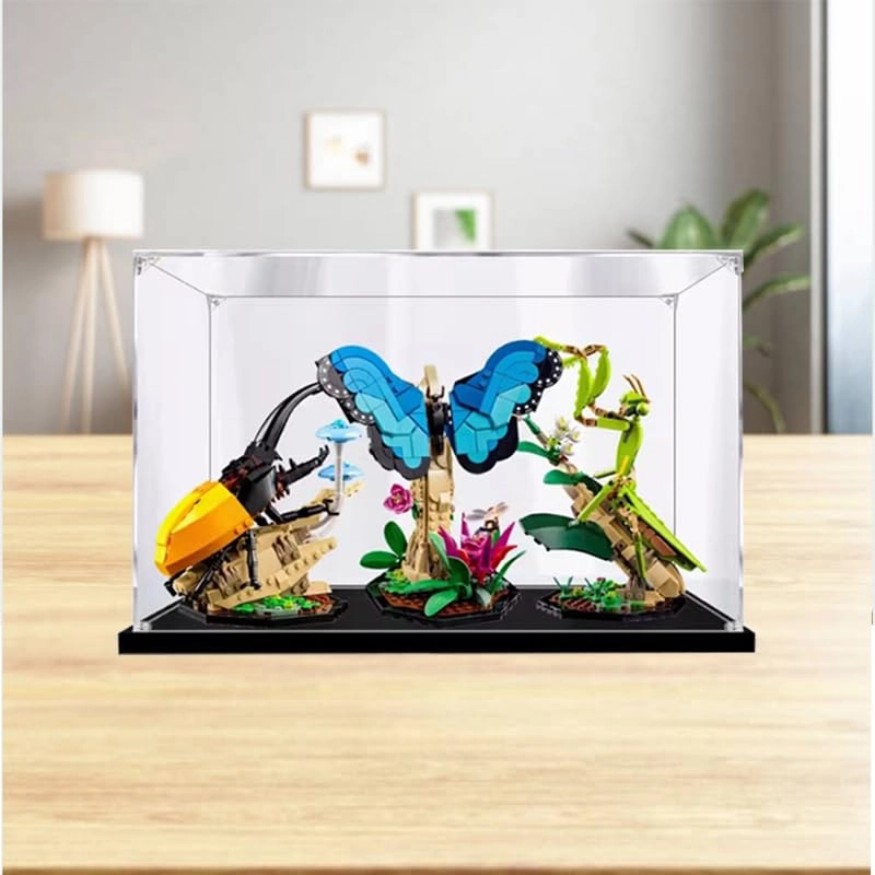 Acrylic Display Case (21342) - 15.74x7.87x7.87in Black Bottom