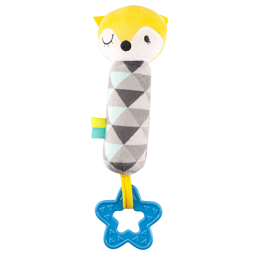 MOON Good Night Soft Rattle Plush Toy & Teether - Lightweight EN Certified