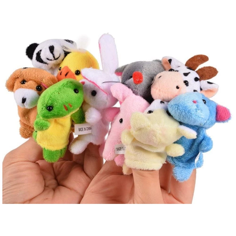 Soft Plush Animal Finger Puppet Toy - 10 Pcs