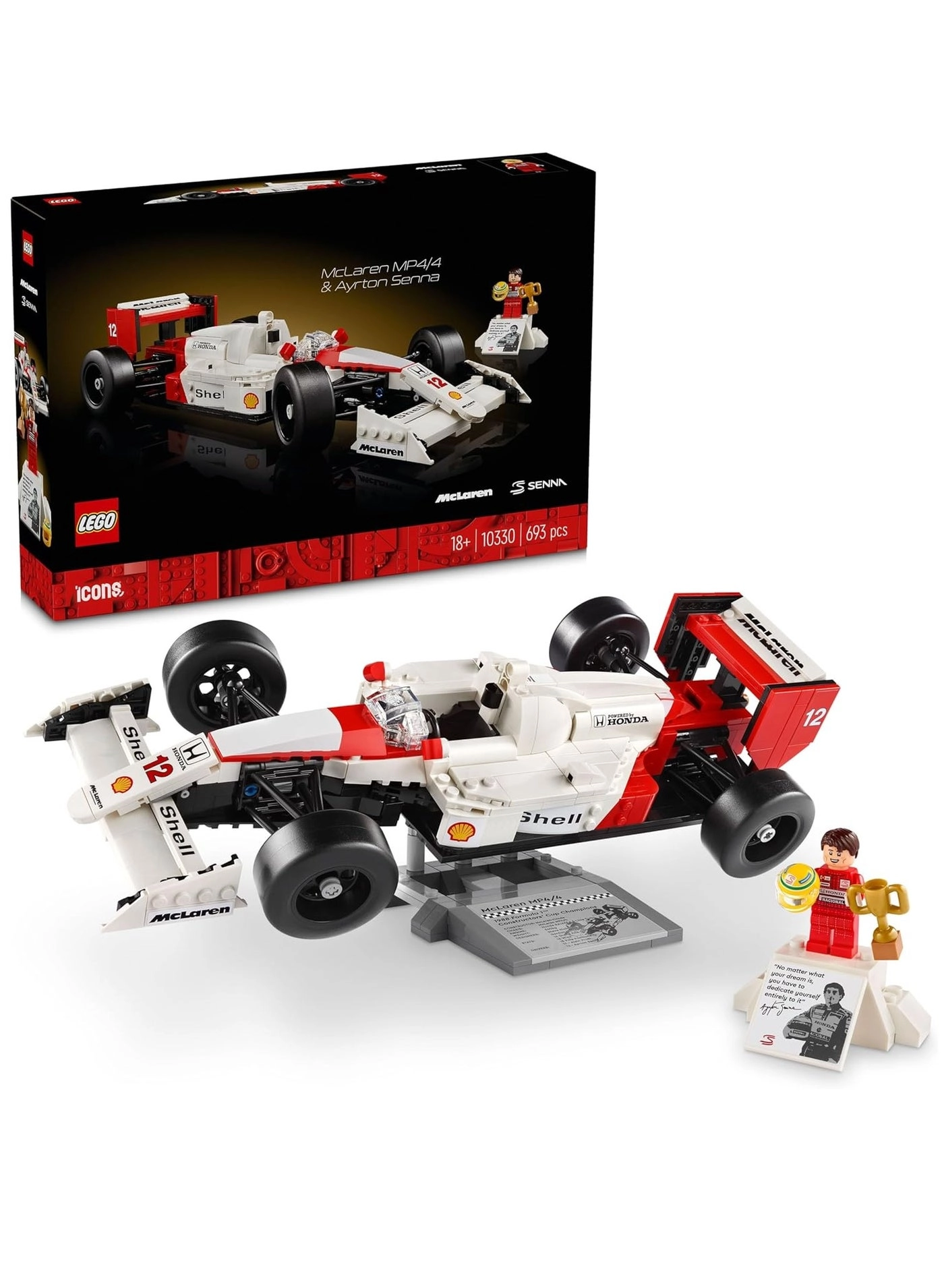 Icons McLaren Model Car MP4/4 & Ayrton Senna (10330)