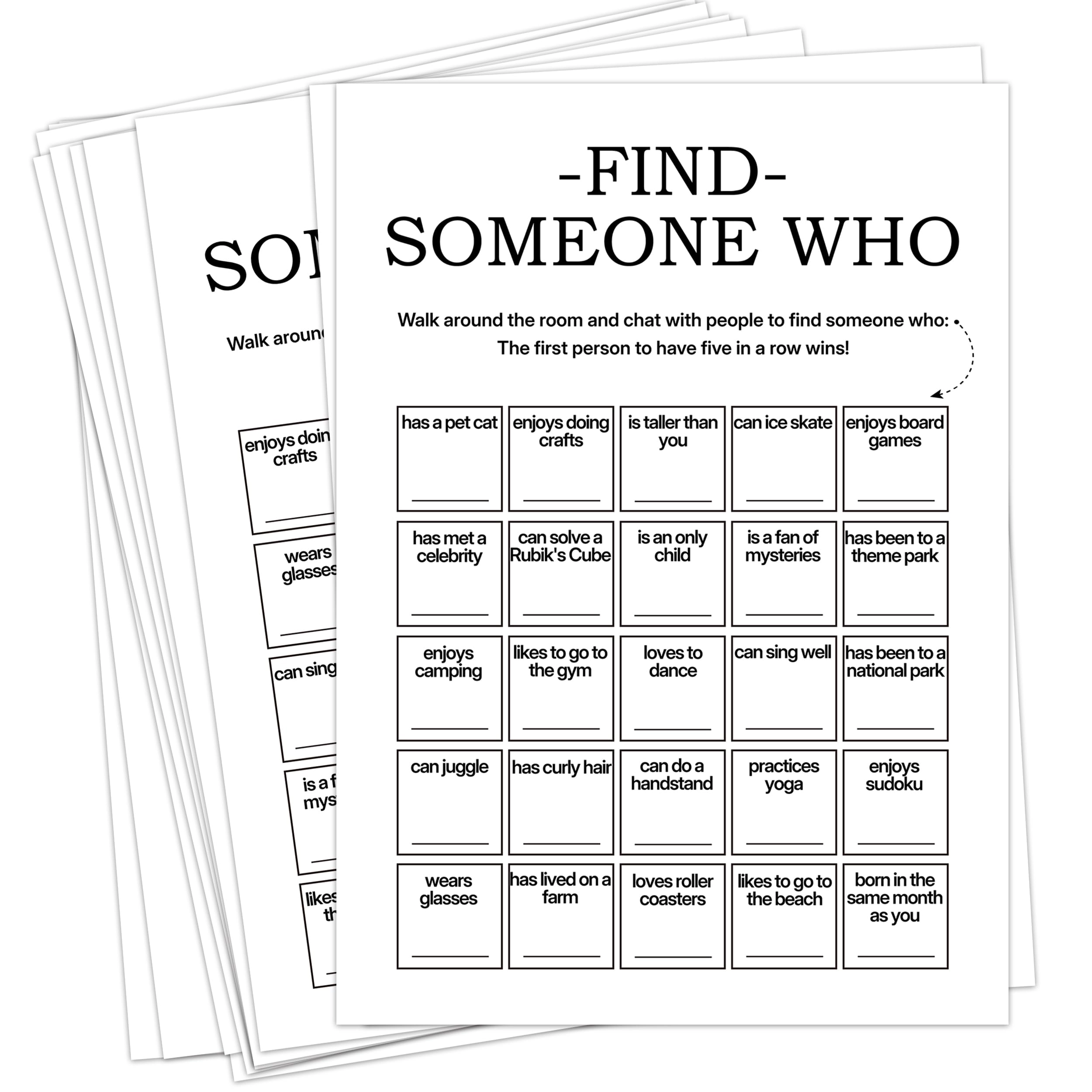 Sahjzk Office Bingo Cards - 25 Adults