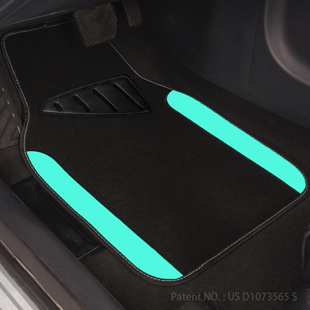 Universal Fit Car Floor Mats - Set of 4pcs Black and Burgundy