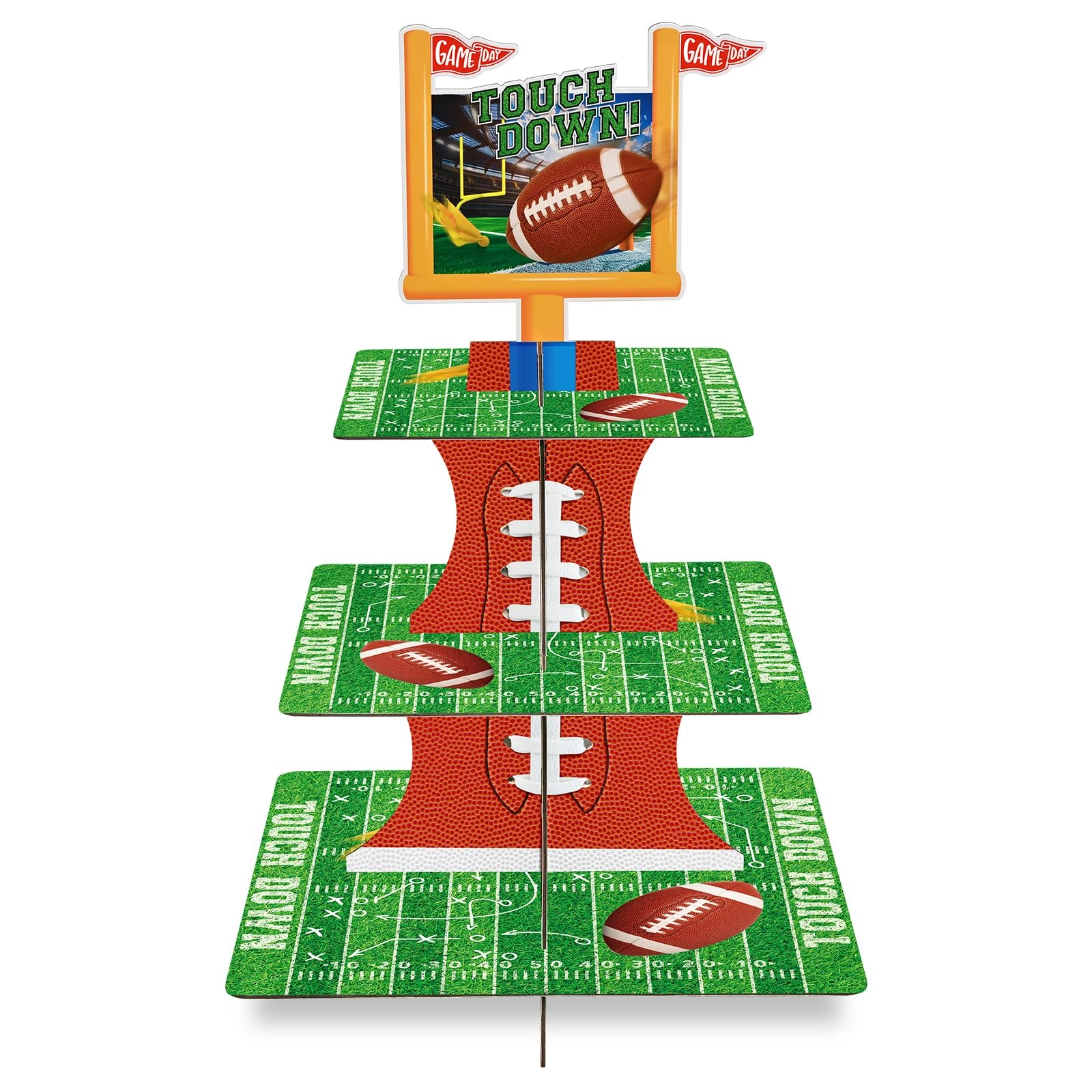 gatherfun Touchdown Cupcake Stand - 1.0 Count Football Theme Birthday & Tailgate Party
