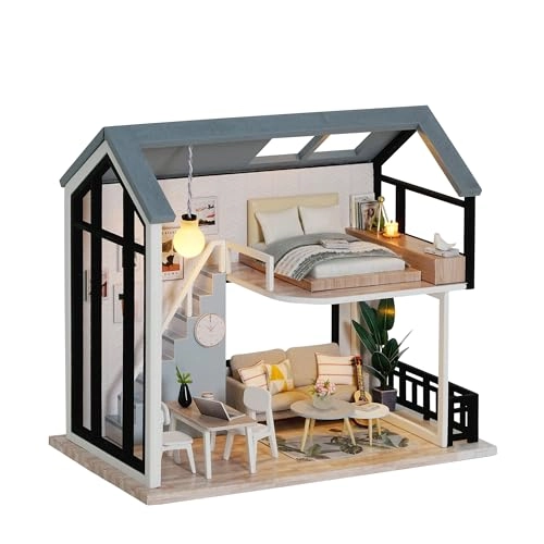 Wooden DIY Dollhouse Kit - Meet Happiness 1:32