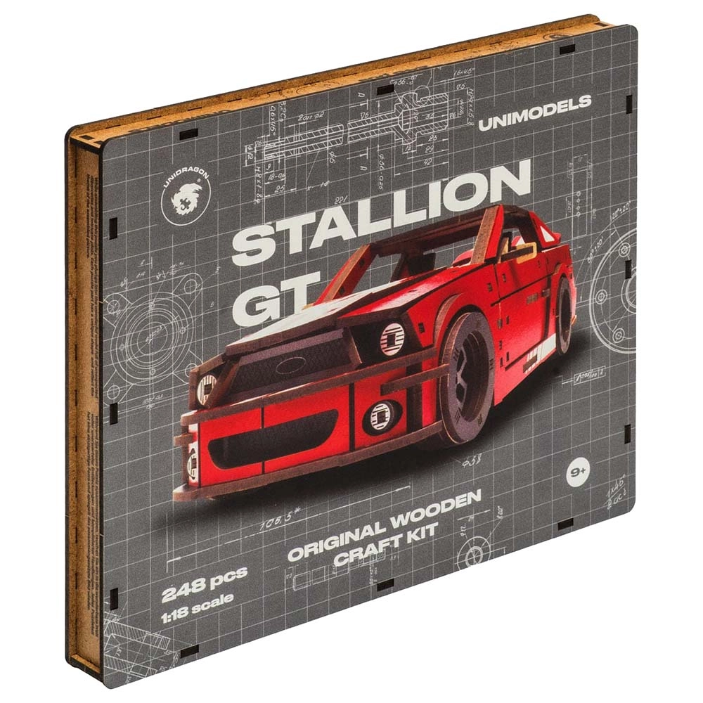 Unidragon Stallion GT 3D Wooden Puzzle (4107390-STALLION_GT_RED) - 248 pcs + Comet GTS 3D Wooden Puzzle