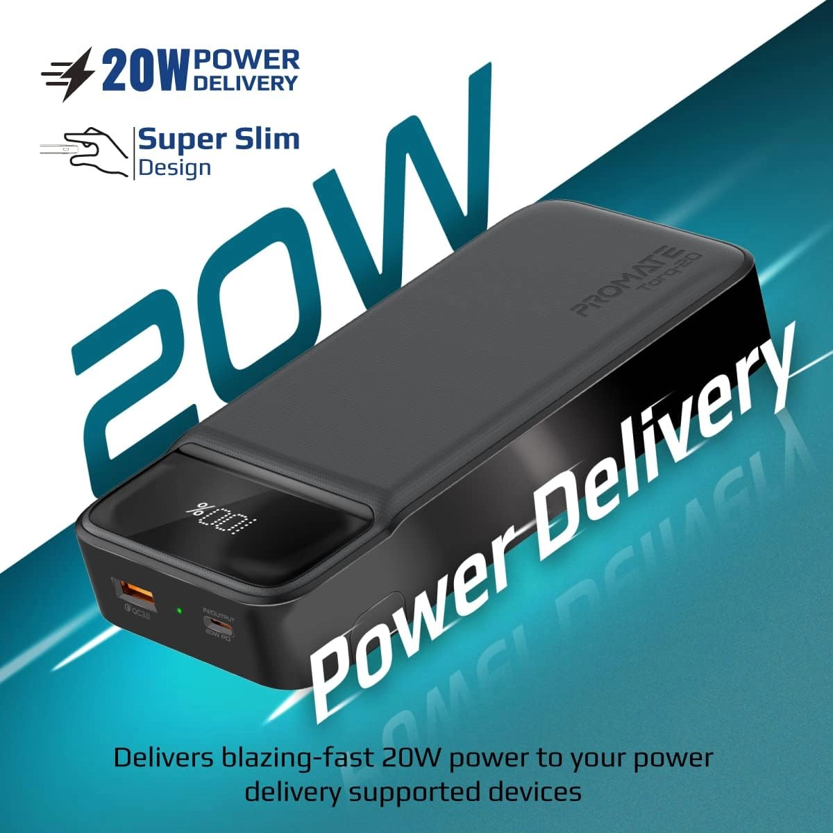 AuraTorq-20 - 20000mAh Fast Charging 15W Wireless