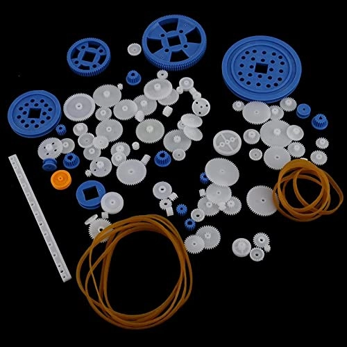 90 Pieces/Set Gears Rack Pulley Belt Worm - 80 kinds of gear bags 10 Pieces rubber band