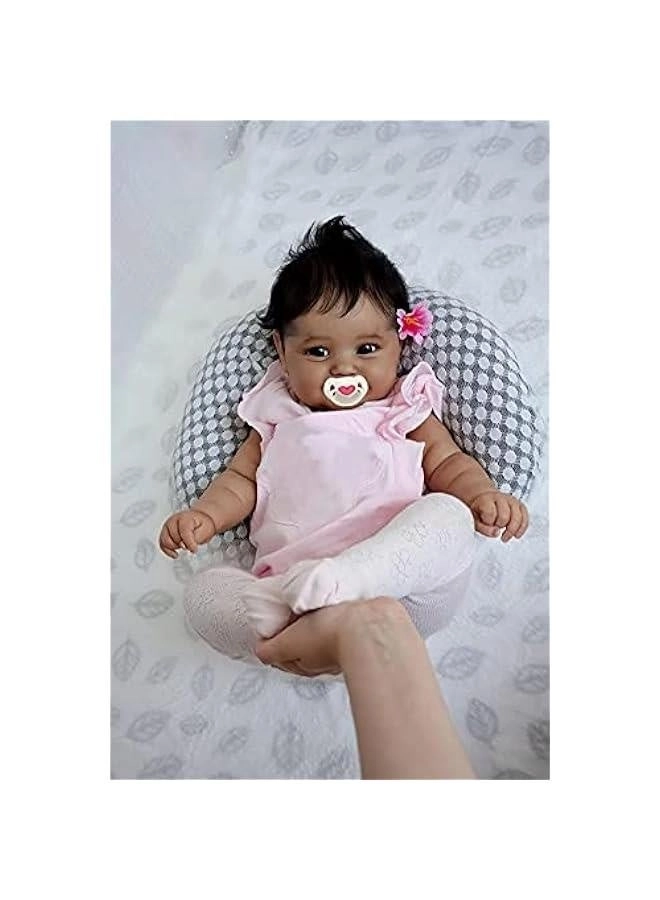 So Truly Reborn Baby Doll - 20 Inches silicone vinyl Dark Brown Skin