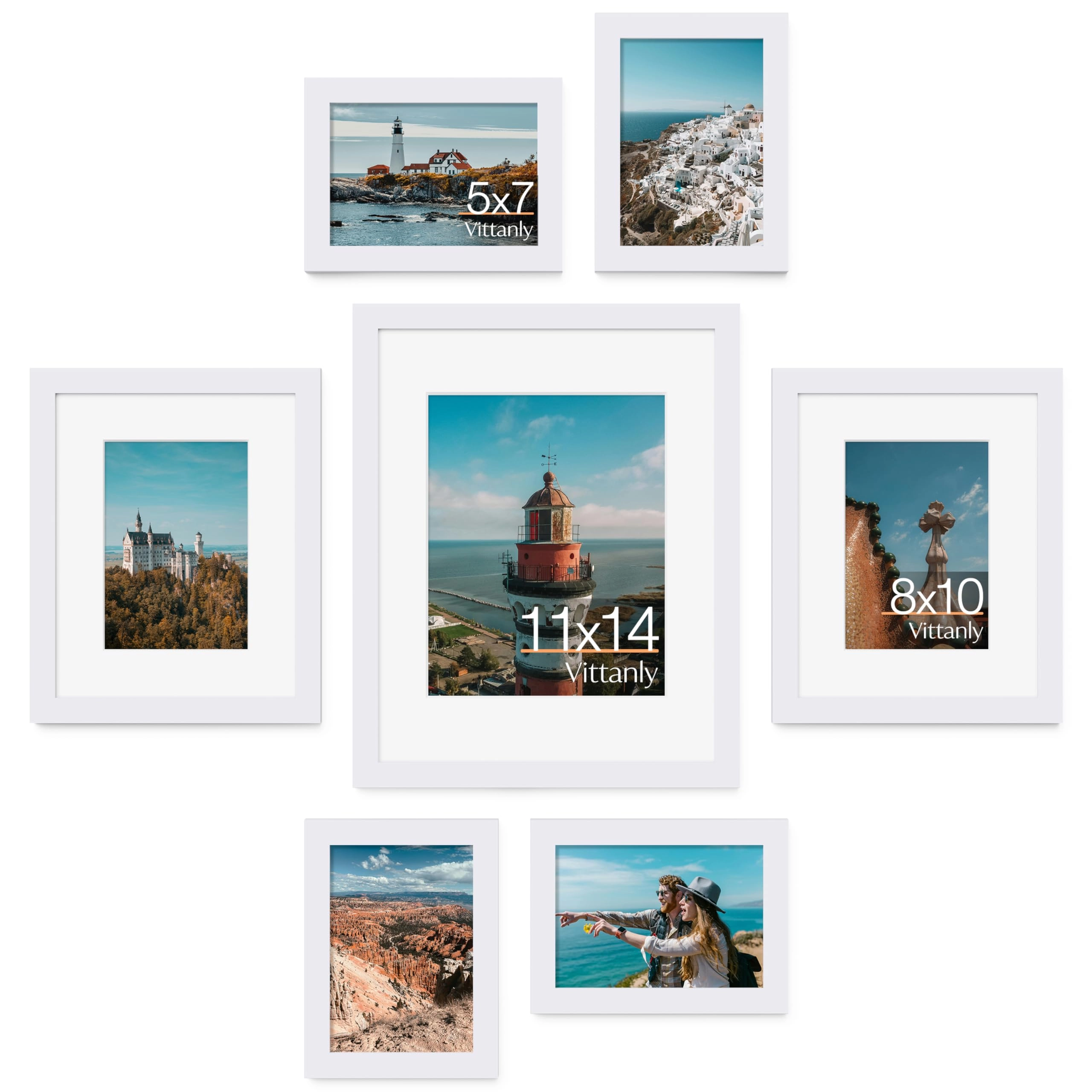 vittanly Picture Frames - 11x14 8x10 5x7 Set
