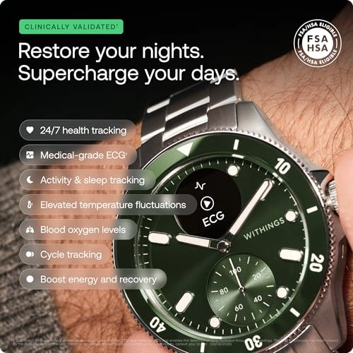 Scanwatch Nova - Heart Health Hybrid Smart Watch SPO2 30-Day Battery Life