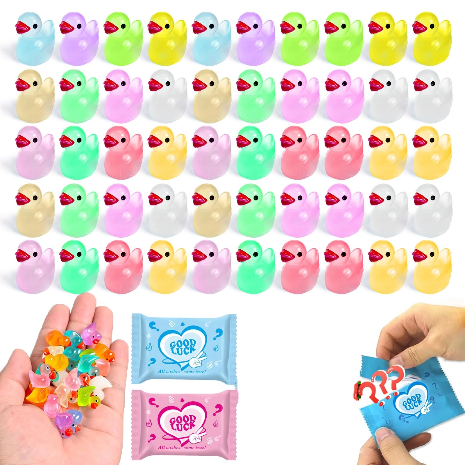 CIYOJA Mini Glow in The Dark Resin Chick Figures - 50 Pcs