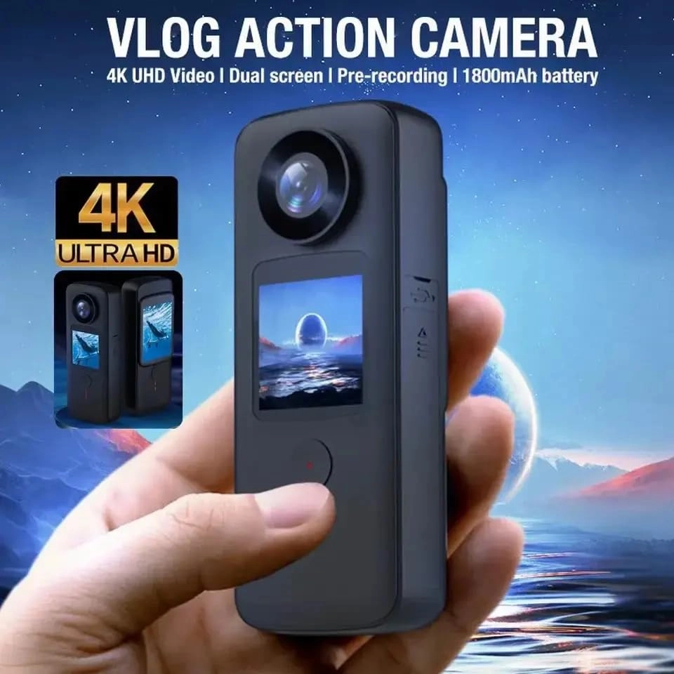 Dual Screen Hand-Held Action Camera - 4K 30FPS