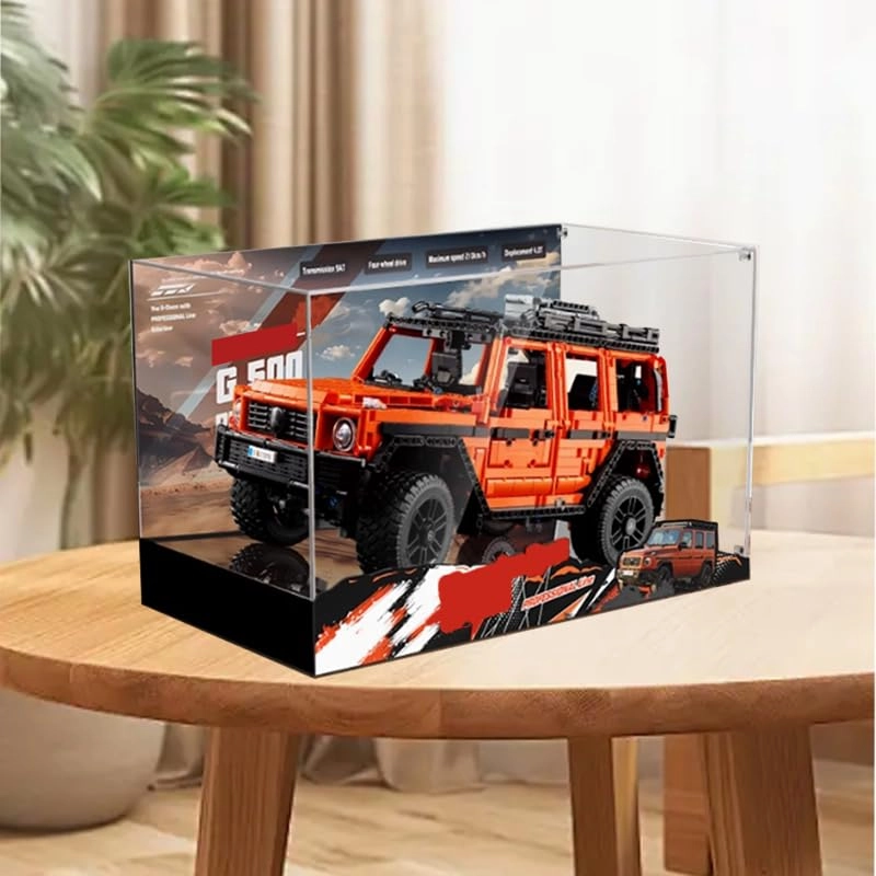 Clear Acrylic Display Case for 42177 - 55x30x34cm Black Bottom