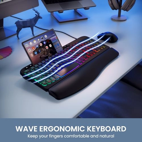 Ergonomic Backlit Keyboard - Wired